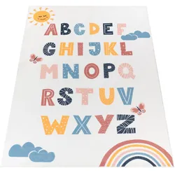 KINDERTEPPICH Waschbar, mit Alphabet-Motiv, Mehrfarbig, 160 x 220 cm