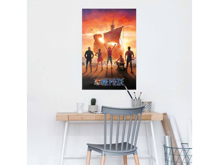 Affiche One Piece Straw Hat Pirates Papier Orange 61 x 92 x 0cm