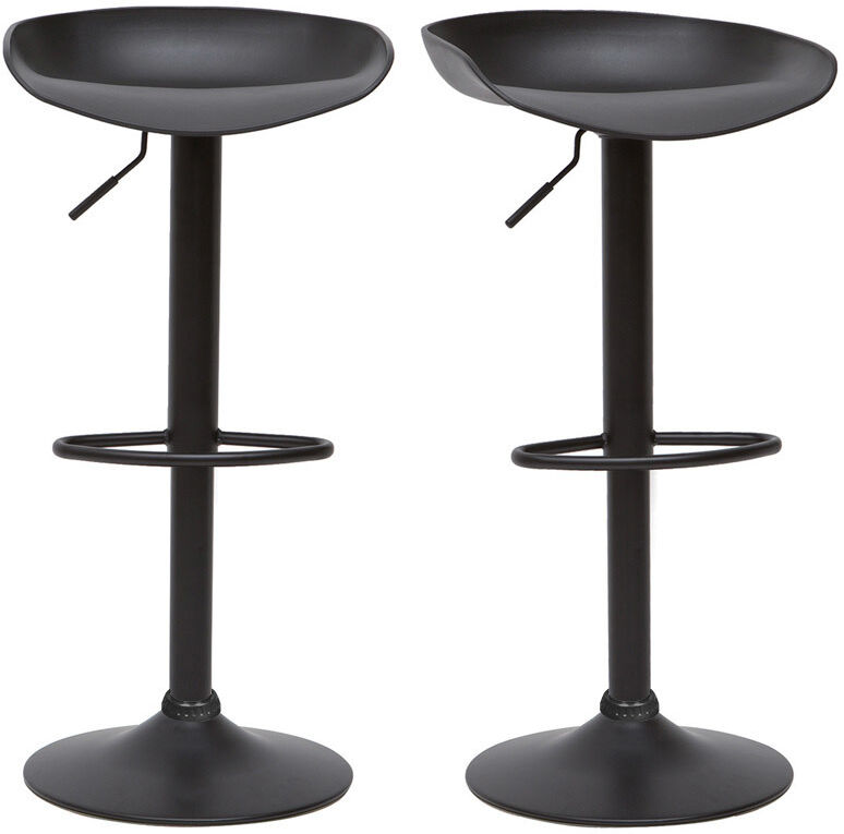Miliboo Design-Höhenverstellbare schwarze Barhocker H65 cm (2er-Set) PEBBLE