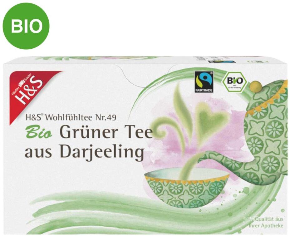 H&S Bio Grüner Tee aus Darjeeling Filterbeutel 20X2g