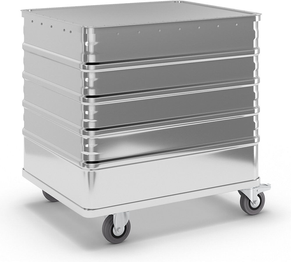 Alu-Kastenwagen, Vollwand, mit Deckel, Volumen 223 l Gmöhling