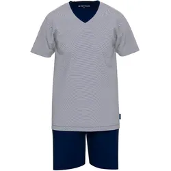Tom Tailor Shorty-Pyjama-Set »Nevada« - Herren - Gr. S - dunkelblau/gestreift