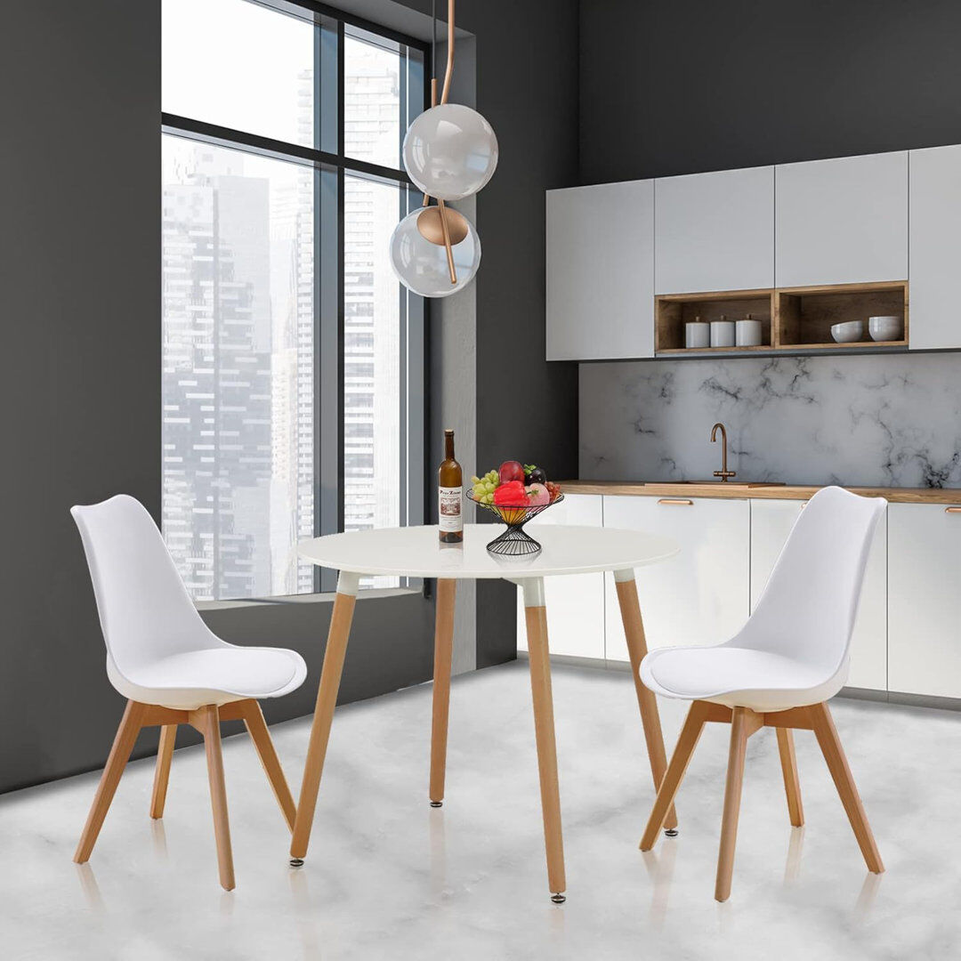 George Oliver Dining Table And Chairs Set 2 White 2