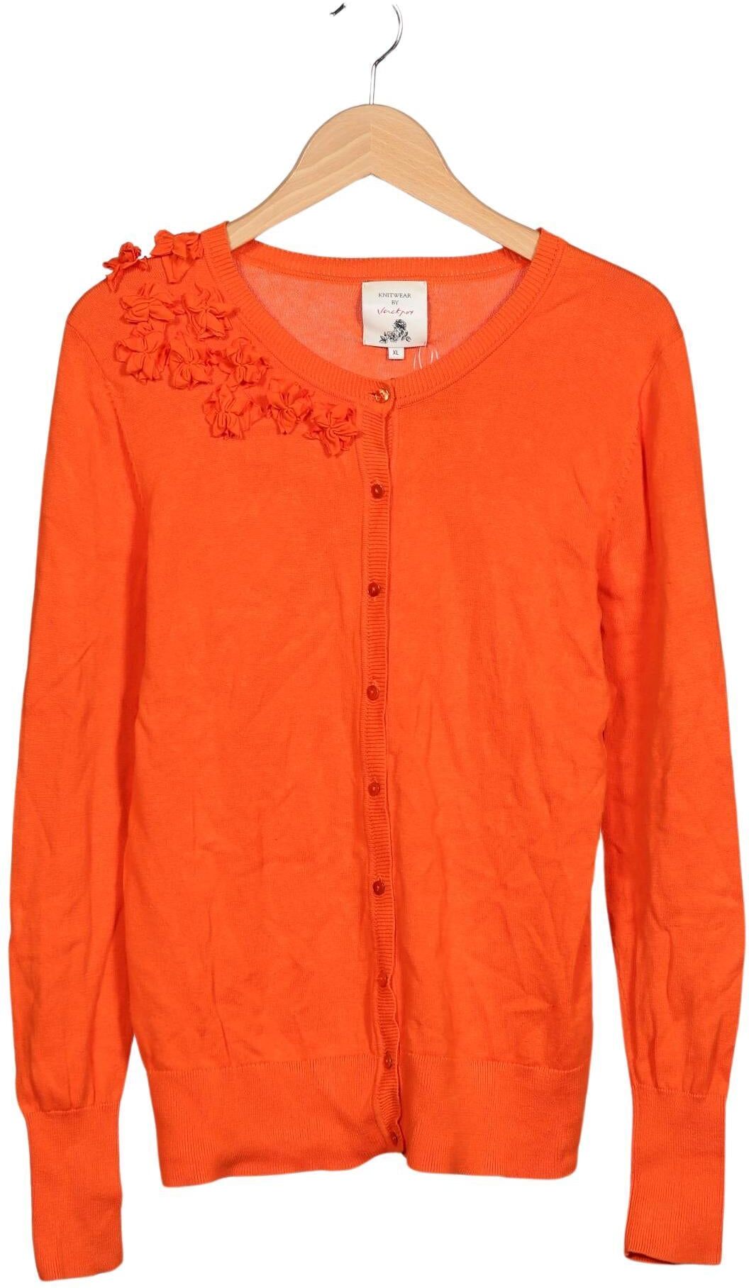 Jackpot Damen Strickjacke, Orange, Gr. XL, Baumwolle - Second Hand