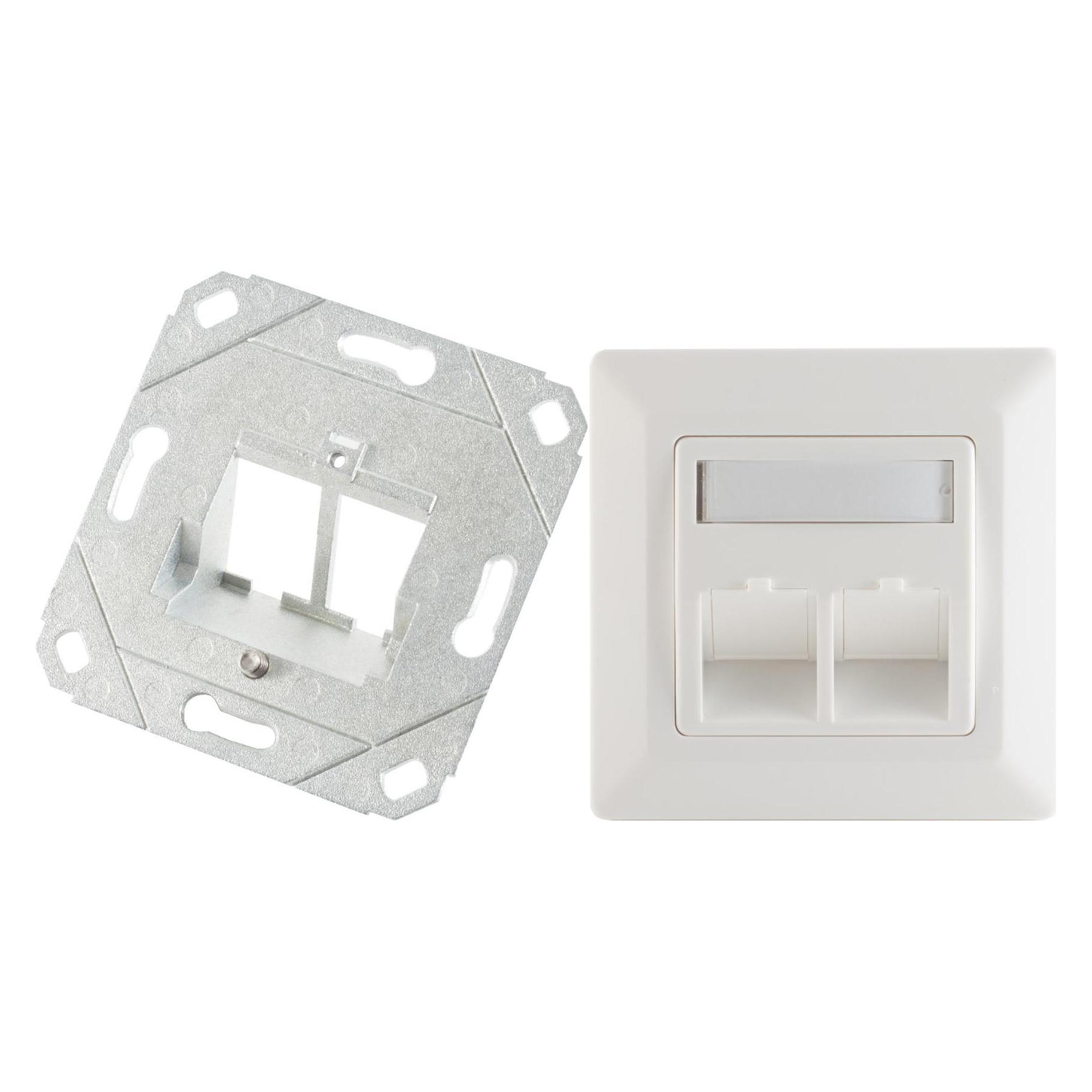 Shiverpeaks S/CONN maximum connectivity Netzwerkdose-Anschlussdose für Keystone, 2-Fach DESIGFÄHIG (08-10100)
