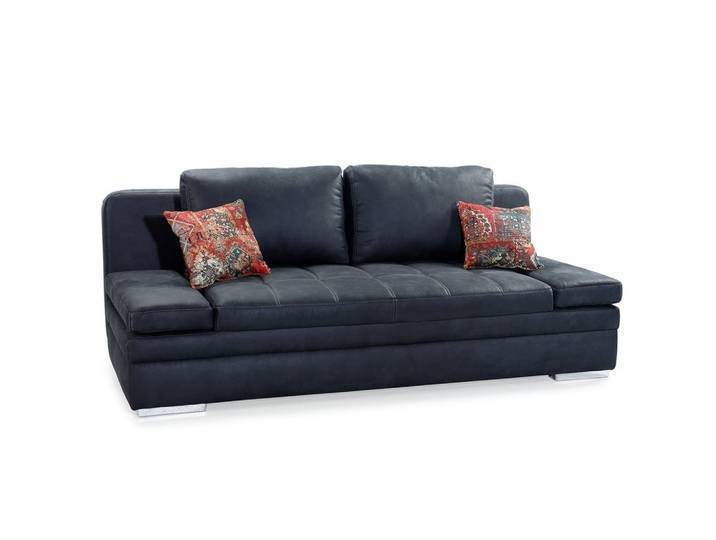 SCHLAFSOFA mit Bettkasten, Wellenfederung, Armlehnen verstellbar B200/T100/H84 cm, Liegefl.148x200 cm, Antikleder-Optik Mikrofaser Anthrazit / 15118
