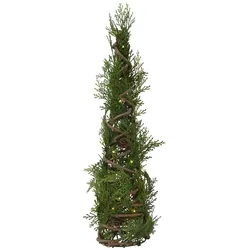 MARELIDA LED Minibaum Tischbaum kleine braune Zapfen 20LED  55cm Timer Batterie