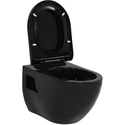 vidaXL Wand-WC Keramik Schwarz
