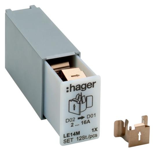 Hager Haltefeder f.L7xM LE14M Reduzierung von D02 zu D01 Set=12Stück (LE14M)