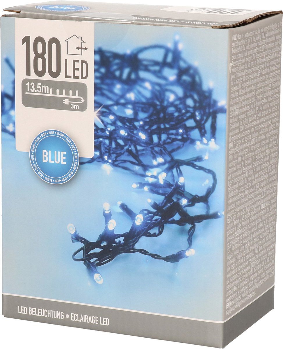 Kerstverlichting met 180 blauwe LED-lampjes
