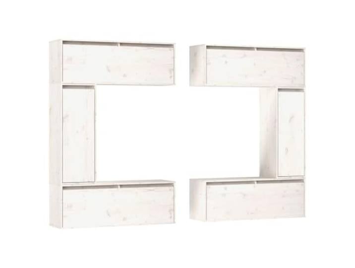 hliofuir TV-Schränke 6 STK. Weiß Massivholz Kiefer Wandschrank Set Flexibles 6-teiliges Schweberegal-Set aus Echtholz für Ihr Wohnzimmer, ideal für Dekoration und Bücher.