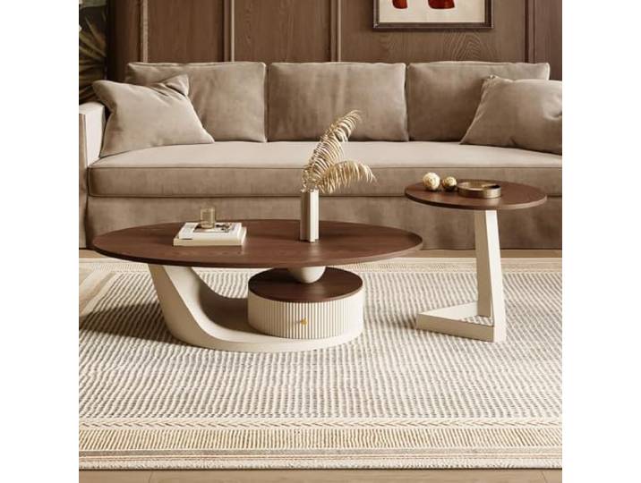 HLDJYLZS Couchtisch aus Massivholz, Wabi-Sabi Vintage Stil für Wohnzimmer Massivholz, Wabi-Sabi Stil, Vintage Design, Französischer Stil, Bauhaus Stil, Kleine Räume, Wohnzimmer