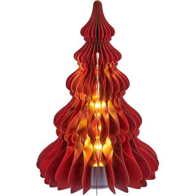 LED Dekofigur CREATIV HOME "Deko-Figur Tannenbaum", rot, H:40cm Ø:26cm, Leuchten, mit Rotation und LED-Beleuchtung