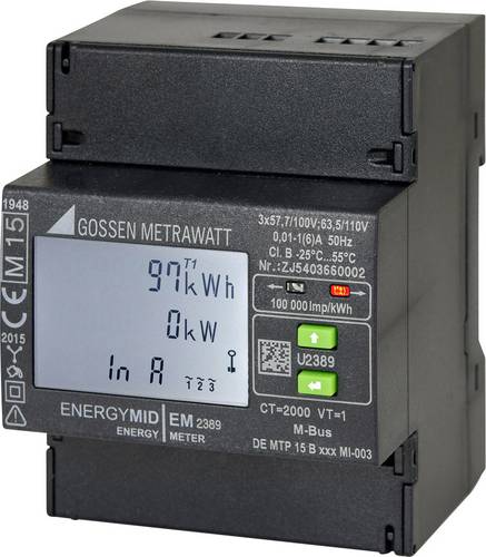 Gossen Metrawatt U2389-V021 U2389-V021 Drehstromzähler mit Wandleranschluss digital MID-konform: Ja 1St.