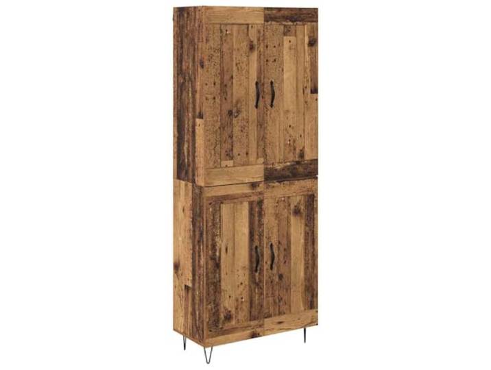 KGHFDVB Highboard Altholz 69,5 x 34 x 180 cm Holzwerkstoff Mit Klapptüren, Metallgriffen, Schmale Passform, Robust, Pflegeleicht