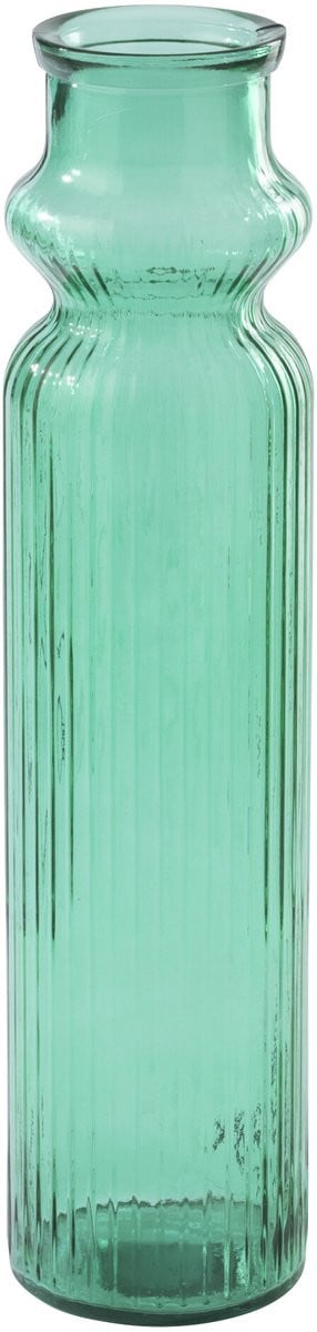 J-Line vaas Gestreept - Glas - Smaragdgroen