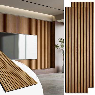 "Art3d 2-Pack MDF Acoustic Grille Panels – 24""x95.7"" Sound-Absorbing Wall Panels"