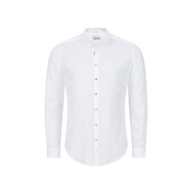 Trachtenhemd NÜBLER "Trachtenhemd Langarm Phinix", Herren, Gr. S, EURO, weiß, Obermaterial: 100% Baumwolle CO., Hemden Trachtenhemd