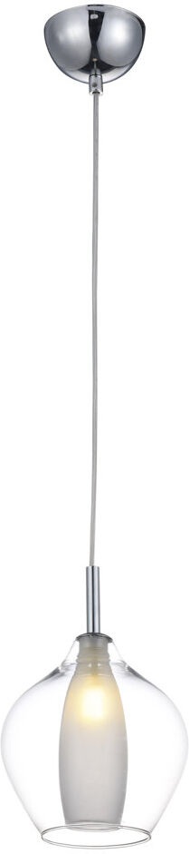 Azzardo Amber Milano 1 - Light Chrome Unique/Statement Pendant Clear 25cm H X 17cm W X 17cm D