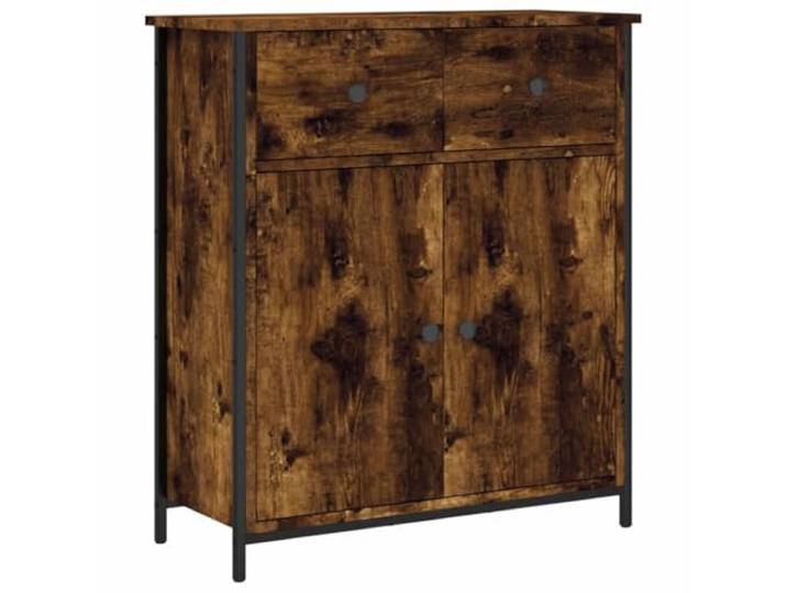 LASWWQMRF Sideboard Räuchereiche 70x30x80 cm Beistellschrank Holzwerkstoff Kompakter Anrichte-Schrank in Räuchereiche-Optik mit verstellbaren Füßen für Wohnzimmer und Flur.