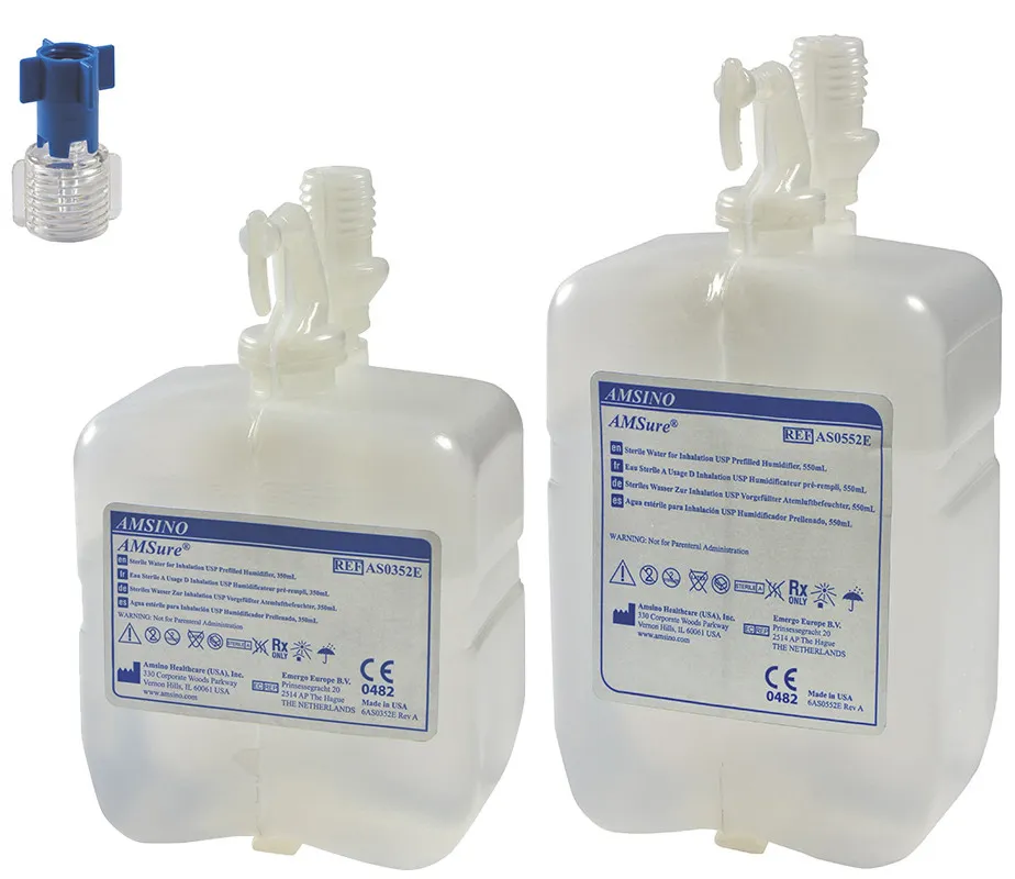 Amsino Healthcare inc. AMSure Sterilwasser 12 x 550 ml für die Inhalation AS0552E