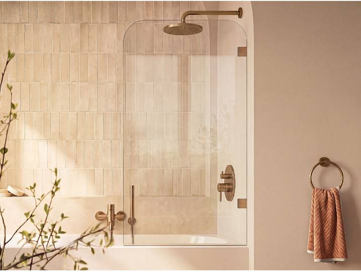 Badewannenaufsatz reversibel, abgerundete Ecken - Gold - 80 x 140 cm - TIMOUR