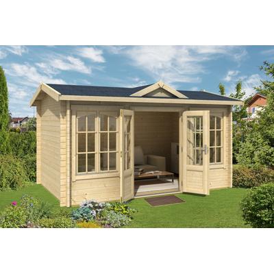 Gartenhaus NORDIC HOLZ "KENSINGTON", beige (natur), Fußboden im Gartenhaus, ohne Dacheindeckung, Massivholz, Gartenhäuser, Gartenhaus