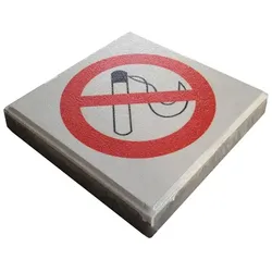 Bodenaschenbecher The DropPit Signalfliesse weiß-rot ein Betonziegel in der Größe 30x30 cm, Rauchverbot