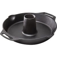 Gusseiserner Geflügelbräter cf30, Geflügelhalter schwarz, Ø 30cm