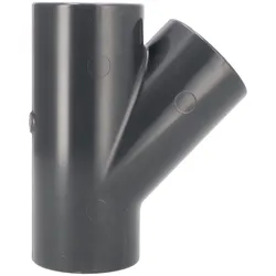 PVC-U T-Stück 45° 50mm Klebemuffe