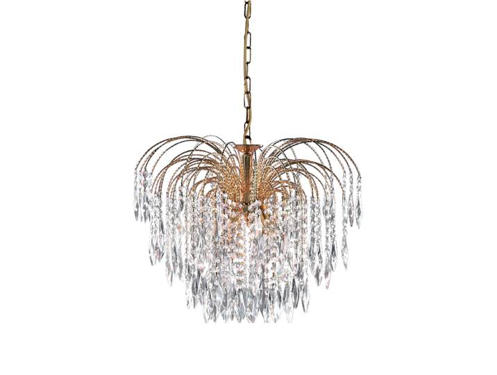 Exklusive, dimmbare Hängelampe „Waterfall“ 5-Flammig Silber, Transparent Searchlight