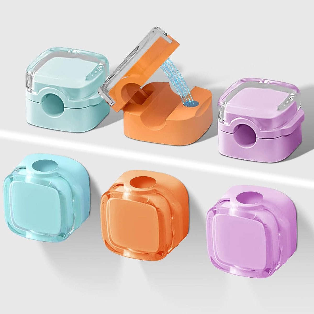 Set van 6 kleurrijke magnetische kabelhouders voor kabelbeheer op je bureau