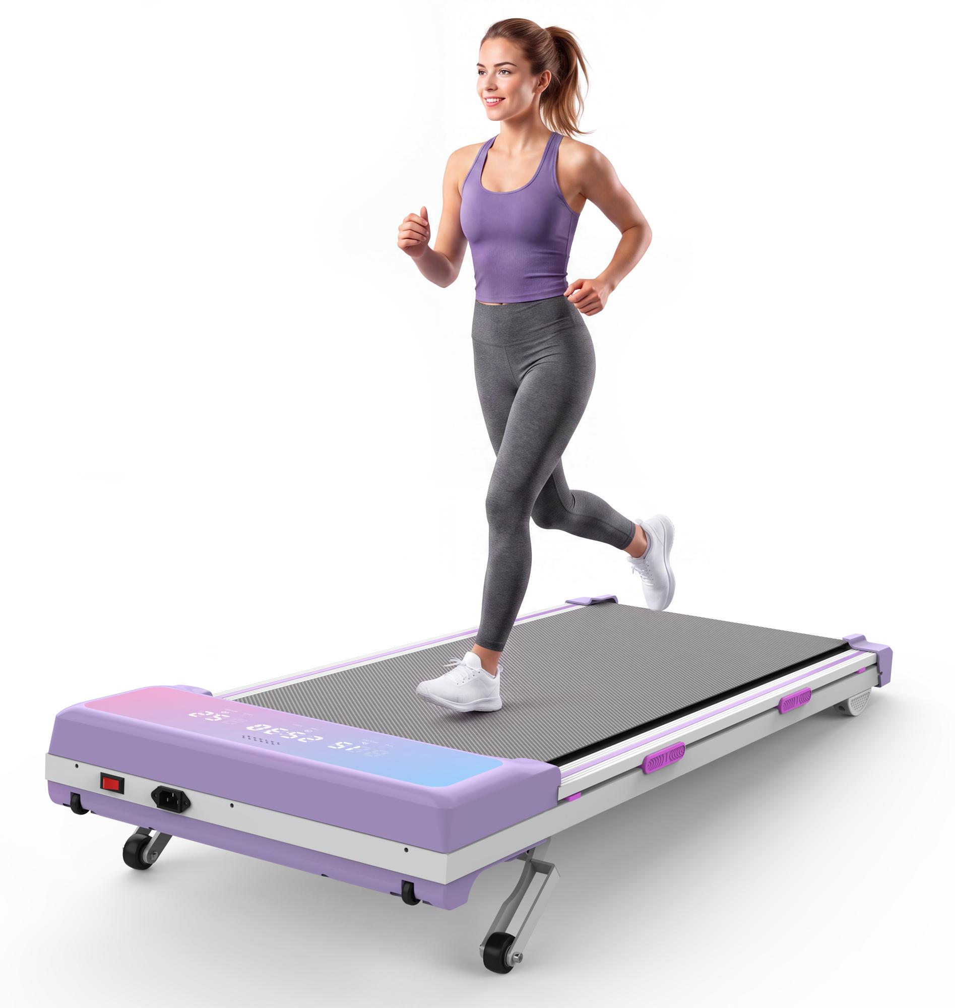 Walking Laufbänder, Laufband Für Zuhause mit 15% Automatischer Steigung, Max 150KG, Leiser Motor,lila, 118.5 cm, 13 cm, 150 kg, 51 cm