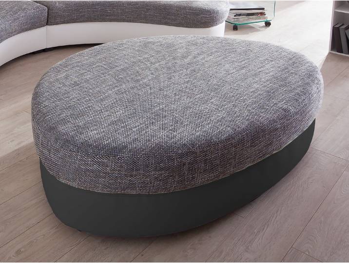 Polsterhocker HOME AFFAIRE Limoncello modern und bequem, tolle Detailverarbeitung , grau (schwarz, weiß, grau), B:150cm H:38cm T:96cm, 100% Polyester, Hocker, Polsterhocker