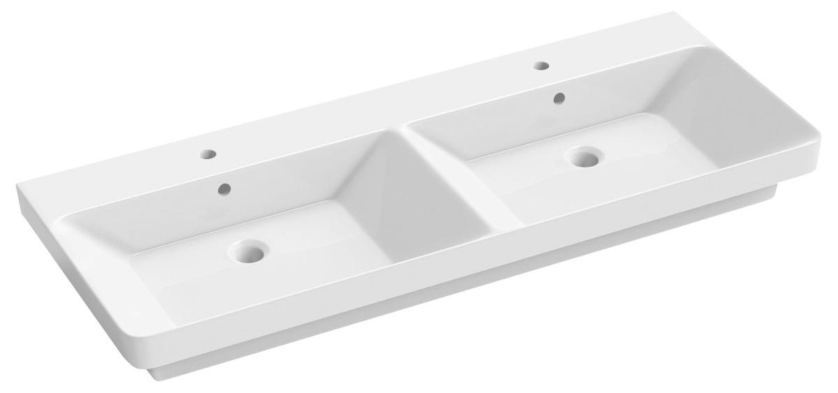 THALIE 120 Keramik-Dopplewaschtisch 120x46cm, weiss