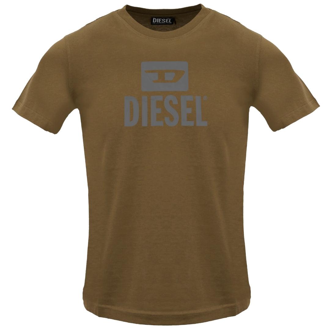 Diesel - T-shirt Mit Einfarbigem Logo Und Kaffeelikör