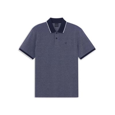 Poloshirt BUGATTI, Herren, Gr. XL, blau (390, marine), 100% Baumwolle, unifarben, normal, ohne Ausschnitt, Shirts, Modern Fit mit dezenter Stickerei