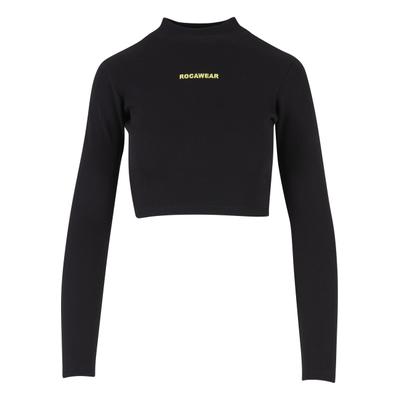 Longsleeve ROCAWEAR "Rocawear Damen Rocawear Longsleeve Berlin", Herren, Gr. L, schwarz, 95% Baumwolle, 5% Elasthan, unifarben, slim fit, Rundhals, Shirts