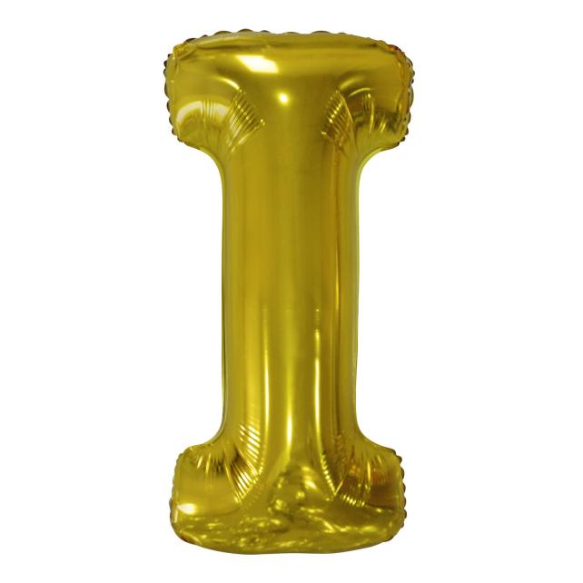 Riethmüller Grosser Buchstabe I Gold Folienballon N34 verpackt (5x) (9909584)