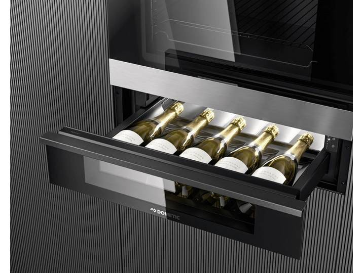 Dometic Einbauweinkühlschrank DrawBar5C,kontrollierte Lagerung. perfekte Passform, klare Glastür