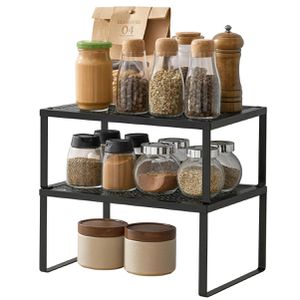 Songmics Küchenregal KCS001B01, schwarz, 2er Set, für Arbeitsplatte, 32 x 15,4 x 22,9cm