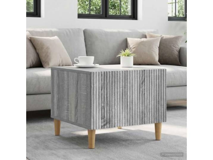 TEKGHUT Couchtisch Graues Sonoma 49 x 50 x 40 cm Holzwerkstoff mit Regal Holzwerkstoff, graue Sonoma-Optik, pflegeleichte Oberfläche, Staufach, Regal, vielseitig einsetzbar