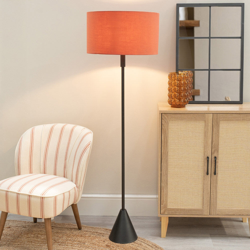 Latitude Run 131.5 H cm Matte Traditional Floor Lamp Orange 131.5cm H X 55cm W X 55cm D