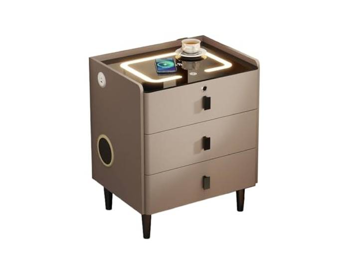 Nachttisch Luxuriöser Nachttisch, multifunktionaler Nachtkonsole Mit 3 Schubladen for Wohnzimmer, Schlafzimmer(Groß)