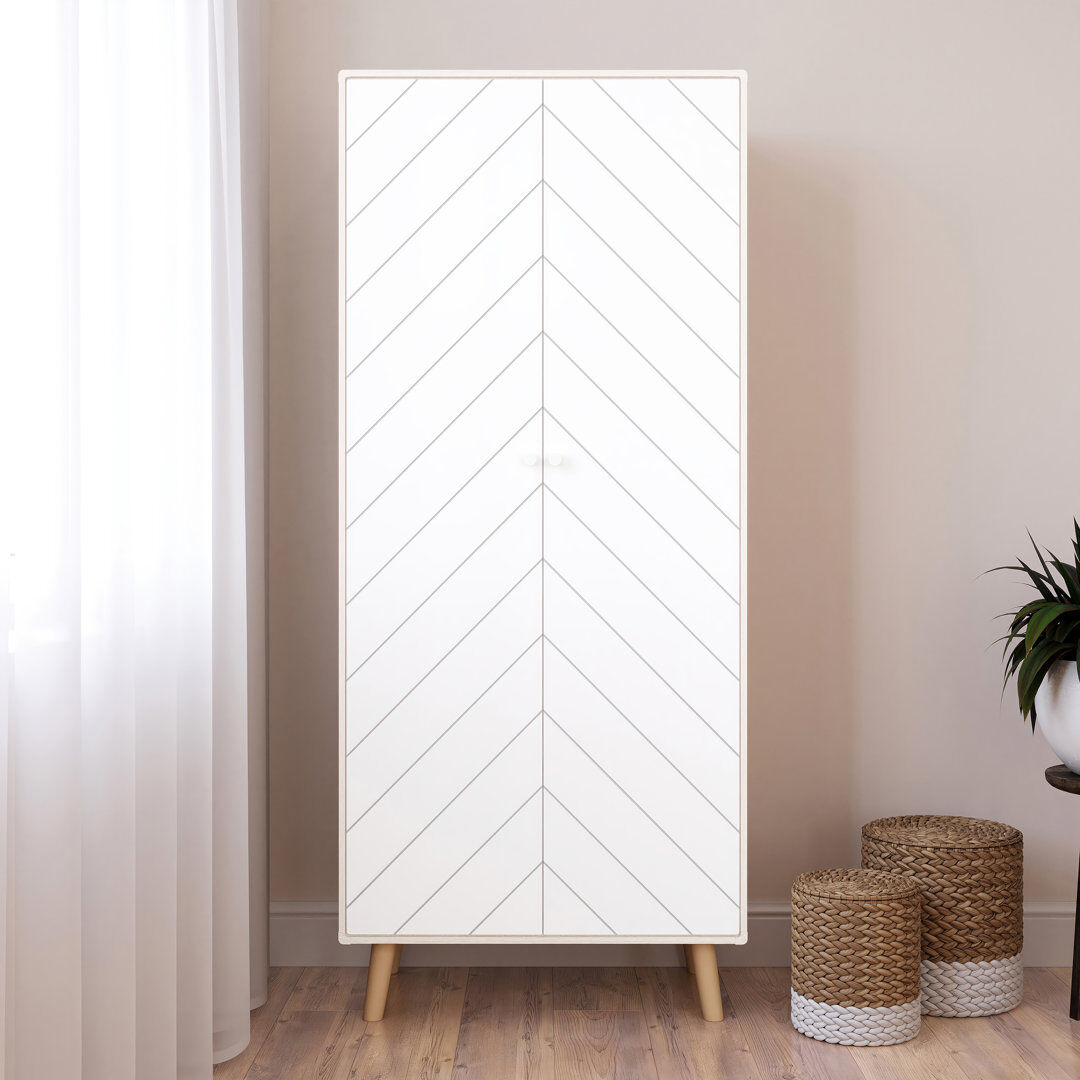 Mikado Living Sabine 2 Door Manufactured Wood Wardrobe 182.5cm H X 78cm W X 47cm D
