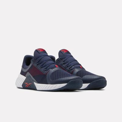 Trainingsschuh REEBOK "FLIP CHARGE", Herren, Gr. 42, blau (vector navy, vector rot, weiß), Synthetik, Textil, Schuhe, ideal für Gym und Fitnessstudio