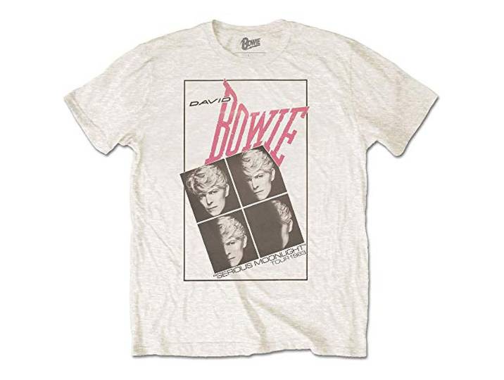 David Bowie Unisex Tee: Serieus Maanlicht, Kleur: wit, M