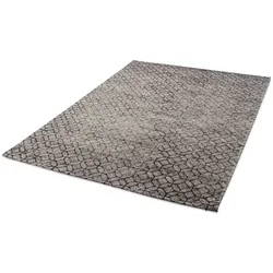 Vintage Teppich Namon 140 x 200 cm Mischgewebe Grau, Weiß Grau /