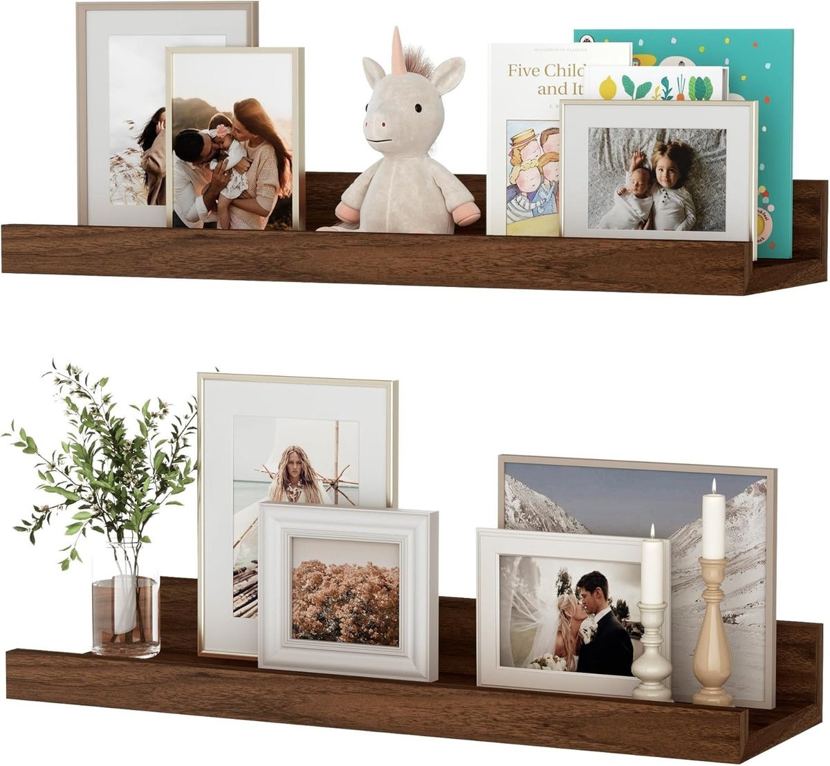 Compacte houten hoekwandplank voor wandmontage in de keuken, badkamer of woonkamer