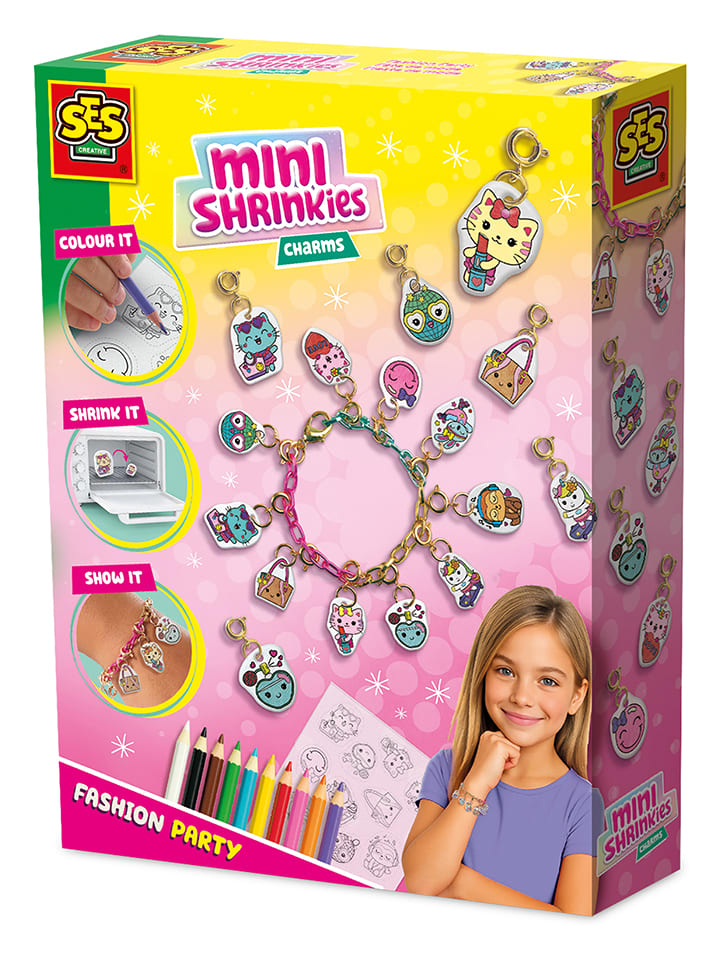 SES Bastelset "Mini Shrinkies - Charms Fashion Party" - ab 5 Jahren - onesize